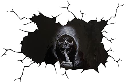 WFBZ Horror Auto Aufkleber Totenkopf Heckscheibe - PVC, Schwarz, 30x40 cm, Sticker Dekor Autoaufkleber Auto Halloween Dekor