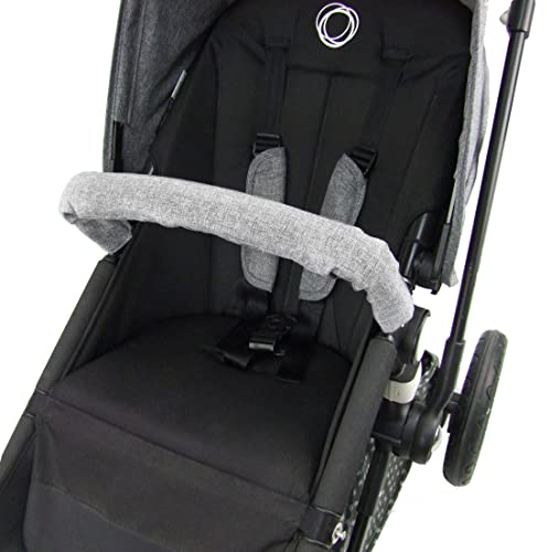 BAMBINIWELT Bügelschutzt Bauchbügelschutz zum Aufziehen kompatibel mit BUGABOO Kinderwagen (hellgrau lang)