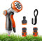 Garden Hose Nozzle, Metal Garden Hose Spray Gun,8 Adjustable Hose Spray Gun - High Pressure Hand Sprayer for Watering Lawn, Car Washing, Pet Bathing, Sidewalk Cleaning,Gift: Three Connectors