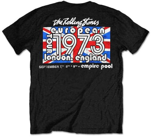 Rolling Stones The T Shirt London European Tour 73 Official Mens Black