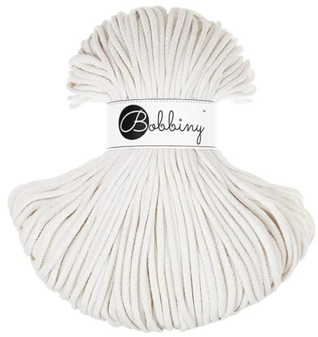 Bobbiny Makramee-Flechtkordel, 5 mm, 100 m, Creme (Off White)