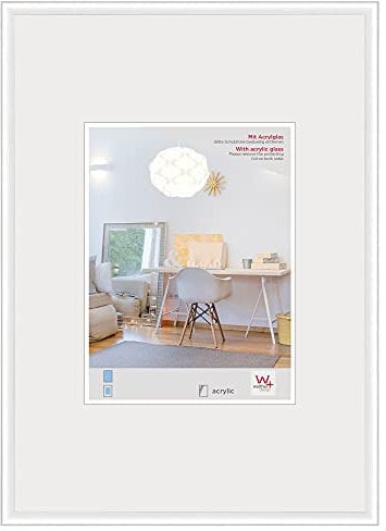 walther design New Lifestyle KVX050W Cadre Photo en Plastique avec Verre Synthétique, Blanc, 40 x 50 cm