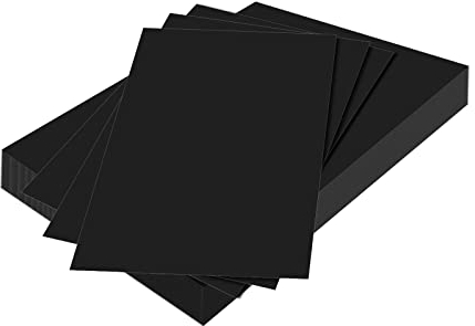 20 Blatt Schwarzer Karton A4 (210x297mm), Schwarzer Dicker Papier Karton A4 250g/m² Kartonpapier Schweres Bastelpapier für Kunst und Bastelarbeiten Visitenkarten Einladungen