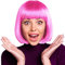 Bob Perücke Wig Cabaret Pagenkopf Pagen Charleston Damen Perücken für Halloween Karneval Fasching Motto Party in 13 Farben (Bob rosa)