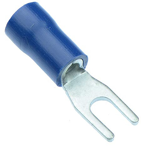 50 x Blue 3.2mm Insulated Crimp Fork Terminal Hobby DIY Electrical Wiring