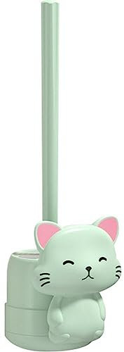 Lipfer Brosse De Toilettes Support pour Salle De Bain, Brosse De Toilette De Chat Mignonne Brosse De Toilette Flexible Brosse Brosse, Taille Compacte pour Le Stockage L'organisation