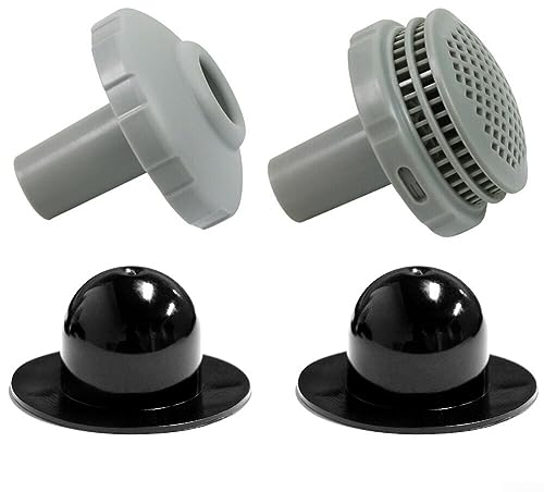 Für Intex Pool-Anschluss-Set, oberirdische Pool-Einlass-Auslass-Düsenanschluss-Set, 3,2 cm, Siebloch, 5-teiliges Set (schwarz)