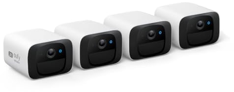 eufy Security SoloCam C210, Überwachungskamera aussen, 2K Auflösung, ohne monatliche Kosten, kabellos, 2,4 GHz WLAN, Kompatibel mit HomeBase 3, Gebührenfreie Nutzung, 4 Pack
