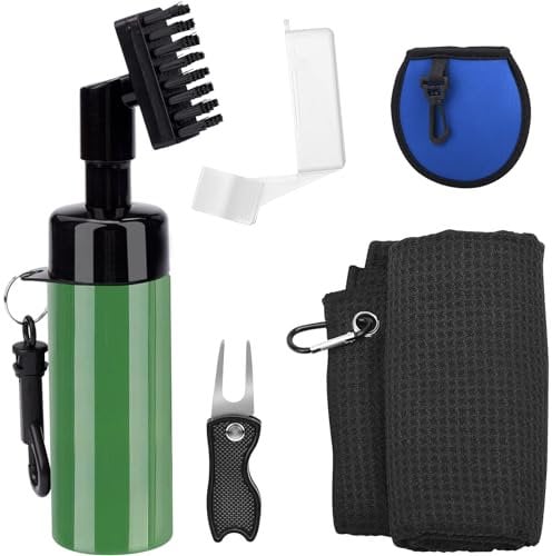 PLUTEO Golf Club Cleaner, Golf Ball Cleaner Brush with Water Spray Bottle, Microfiber Golf Towel, Golf Divot Tool, Golf Accessories Golf Gifts for Men Women