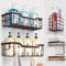 Duschablage Ohne Bohren, 5 Stück Badezimmer Organizer, Duschregal Ohne Bohren, Bad Organizer Badezimmer Regal Kupferfarbe aus SUS304 Edelstahl, Badregal Duschkorb Shampoo Halterung für Dusche