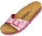 Palado Pantoletten Damen Malta Metallic – gefertigt in Spanien – weiche Veloursleder-Decksohle – robuste EVA-Sohle – edles Metallic-Design Pink/Pink UK4,5 - EU37