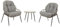 Mendler Poly-Rattan Garnitur HWC-N33, Balkon-Set Gartengarnitur Sitzgruppe Stuhl Beistelltisch - grau, Polster dunkelgrau
