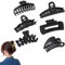 Traziewell Haarspange Damen 6 Stück Haarklammer Schwarz Dickes Haar Schwarze Große Krallenklammern Matte Rutschfeste Haarspangen Haar Accessoires für Mädchen 1420
