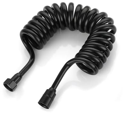 Shower Hose,3m Spiral Shower Bidet Telescopic Spring Hose ABS Flexible Shower Pipe for Bath Taps Replacement Toilet Faucet Bidet Sprayer Hand Shower Basin Faucet Showers Stainless Steel Interface 1/2