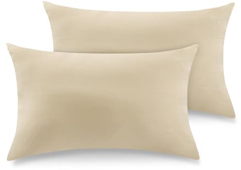 TOCOMOA Kissenbezug 40 x 80 2er Set - Kissenbezüge Öko-Tex Zertifiziert, 100% Mikrofaser Kissenhülle Weich und Hypoallergen, Kamel Kopfkissenbezug 40x80cm mit Reißverschluss