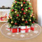FAOKZE Schneeflocken-Weihnachtsbaumrock, Leinen-Weihnachtsbaumrock, Baumdecke, Weihnachtsbaumunterlage, Teppich, Weihnachtsdekoration, Weihnachtsbaumdecke (Khaki, 80 cm)
