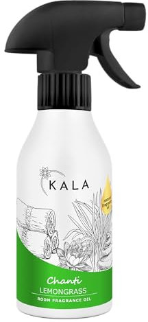 KALA - Lufterfrischer Duftölspray CHANTI, Raumspray mit Geruchsneutralisation, Raumduft Spray Hält bis zu 48h, Air Freshener mit Aktiv Neutralisator - Lemongrass, 250ml
