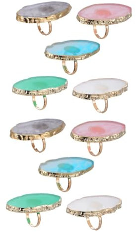 Healeved 10pcs Nail Polish Ring Palette Manicure Nail Art Tool for Mixing Professional Home Use