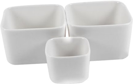 KITANDOVE 3 Pezzi Vasi Quadrati in Ceramica Bianca Per Piante Grasse Cactus Contenitori Fioriera