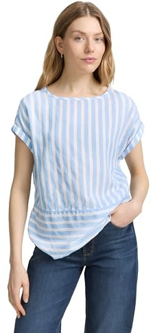 TOM TAILOR Damen 1047176 Loose Fit Bluse mit Streifenmuster