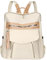 Leathario Rucksack Damen,Cityrucksack Modern,Elegenter Rucksack Wasserdicht,Rucksacktasche 2in1,Tagesrucksack Frauen,Women's Fashion Backpacks Taschenrucksack zur Arbeit Schule Reise,Beige