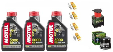 Kit Tagliando compatibile con Honda Transalp 600 1987-2000: 3 litri Olio Motore 10W-40, 4 Candele, Filtro Olio, Filtro Aria