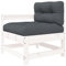 HETFTJN Eckbank Balkon Lounge Sofa Outdoor Sofas & Couches Balkon Sofa - Gartenstuhl mit Kissen Weiß Massivholz Kiefer für Speisesaal Garten Schwimmbad Terrasse