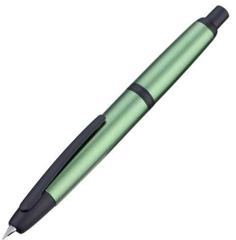 Jinhao 10 Press Füllfederhalter mit Box, Seekiefer Grün einziehbare feine Feder mit Konverter-Set (Schwarzer Clip)