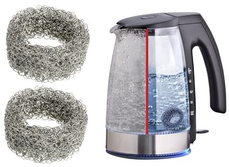 Kalkfänger Mod. Hexi Edelstahl Kalkschutz Wasserkocher Zubehör Entkalker Kalkfilter Energiesparen ohne Chemie 2er Set 4 x 2 cm Silber