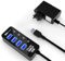 Hub USB actif 3.0 avec bloc d'alimentation : répartiteur USB avec interrupteur et câble – Multiprise USB, répartiteur 4 ports, adaptateur multiple pour ordinateur portable, PC et plus encore