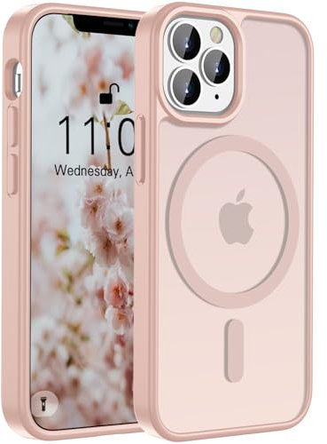 ORDA Magnetic Case for iPhone 11 Pro Max Case,Translucent Matte Back Slim for iphone 11 pro Max phone case,Military Grade Drop Proof Hard Back Protective Cover 6.5-light Pink