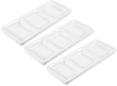 PHENOFICE Piatti per Salse Bianco 4 Scomparti Multifunzionali per Antipasti e Condimenti per Feste e Picnic
