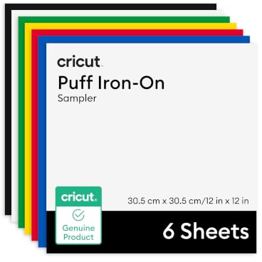 Cricut Embossed Iron-On Vinyl, Classics Pack, 30.5 cm x 30.5 cm (12 in x 12 in), 6 pcs