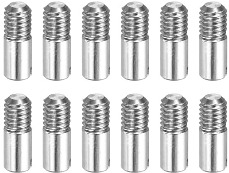 MECCANIXITY 12 Pcs M3 x 8mm Slotted Cylindrical Pins, 304 Stainless Steel Dowel External Thread Locating Parallel Pins Shelf Support Peg Pin for Furniture Installation, DIY Project
