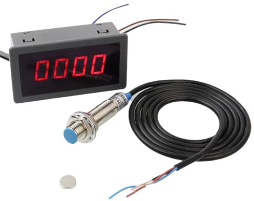 Fasizi Drehzahlmesser Mit Digitaler Anzeige, 220 V AC Drehzahlmesser, 10-9999 Anzeigefeld Des Digitalen Tachometers