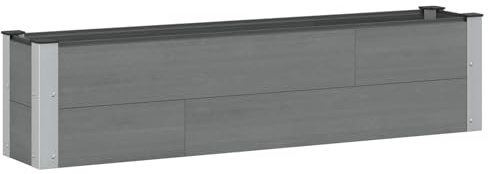 vidaXL Hochbeet Grau 150 x 30 x 36 cm WPC und Aluminium