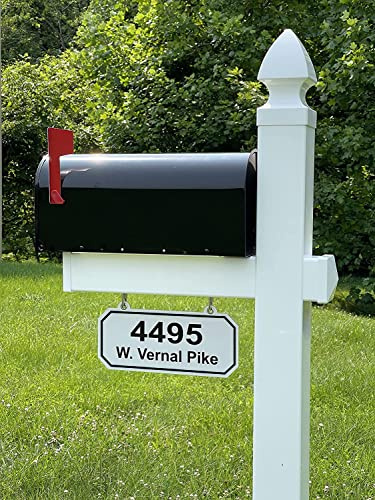 4Ever Products Loudon White Vinyl Mailbox Post System & Black Mailbox