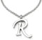 COOLSTEELANDBEYOND Name Initiale Alphabet Buchstaben A bis Z Anhänger Edelstah Halskette für Damen Herren mit 50cm Stahl Seil-Kette - R