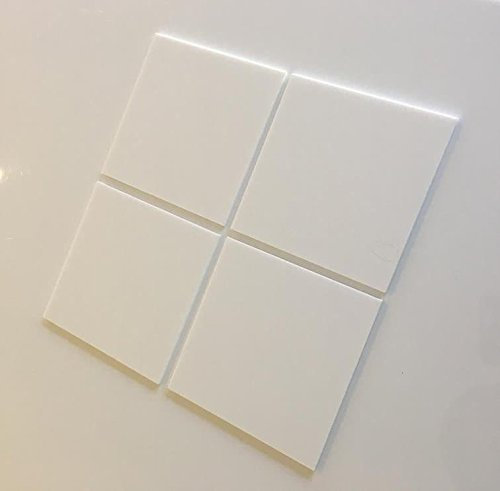 Super Cool Creations Piastrelle quadrate bianche, confezione da 20, 10 x 10 cm