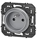 Legrand 600428 Prise de courant easyréno 2P+T faible profondeur dooxie 16A finition alu