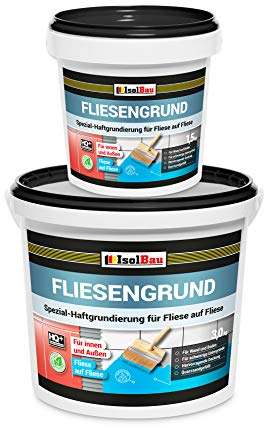 Isolbau Fliesengrund Blau 4,5 kg - Fliese auf Fliese Fliesen-Grundierung für Wand- & Bodenfliesen im Innen- & Außenbereich