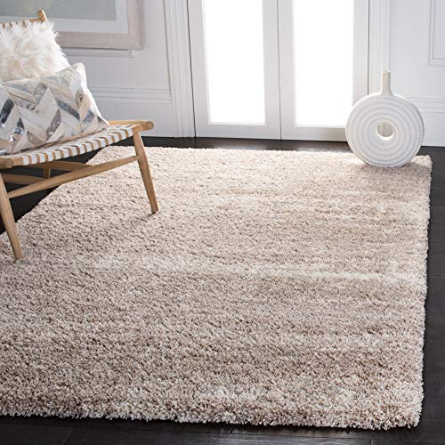 SAFAVIEH Area Rug 8x10 - Hudson Shag Collection - Large - Ivory & Beige, Non-Shedding & Easy Cleaning, Ultra Plush Thick Pile, Ideal for Living Room, Bedroom, Dining Space (SGH204A)