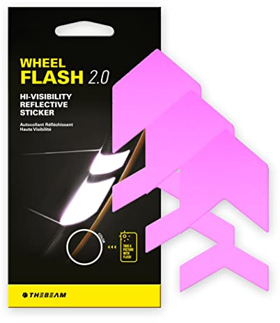 The Beam - Wheel Flash 2.0 - Reflektoren Fahrrad, Fahrrad Reflektoren, Fahrrad Aufkleber, Reflektorband Selbstklebend, Rückstrahler, Reflektor Aufkleber, Reflektorband Selbstklebend (Rosa)