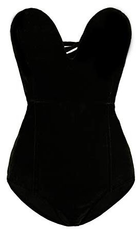 Halloween-Body mit Schlauch-Oberteil, Samt, Korsett-Rückseite, schwarz, XL