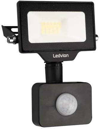 Ledvion - LED Flutlichter mit Bewegungsmelder, 10 Watt, 6000K, 1100 Lumen, IP44, Mit Schnellanschluss & 2 Jahre Garantie