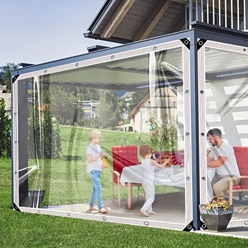 BCBIG Telone Impermeabile in PVC Trasparente con Occhielli per Giardino e Gazebo,Telo di Copertura per Piante,Barbecue,casetta per Animali Domestici,Resistente e Resistente agli strappi-2x3m