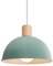 iDEGU Lámpara de Techo Moderna, 20CM LED Lámpara Colgante en Hierro y Madera Estilo Escandinavo Iluminación E27 Retro Luz de Techo Interior para Dormitorio Comedor Sala de Estar (1 Pieza, Verde)