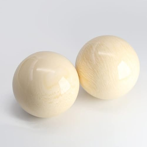 1 Pair Natural Resin Synthetic Golden Black Coral Sea Willow Beeswax Healing Handball Ball 50mm,Ivory