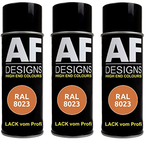 Alex Flittner Designs Lackspray RAL 8023 ORANGEBRAUN seidenmatt 3x 400ml Spraydose Buntlack Autolack