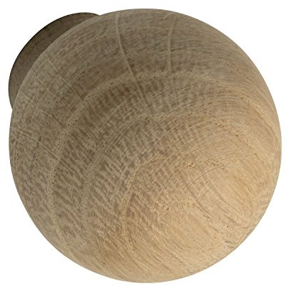 ALLES IM GRIFF Möbelknopf Holz Olwen ø 30mm - Knauf für Schrank rund, Tiefe 34mm - Türknauf, Eiche roh